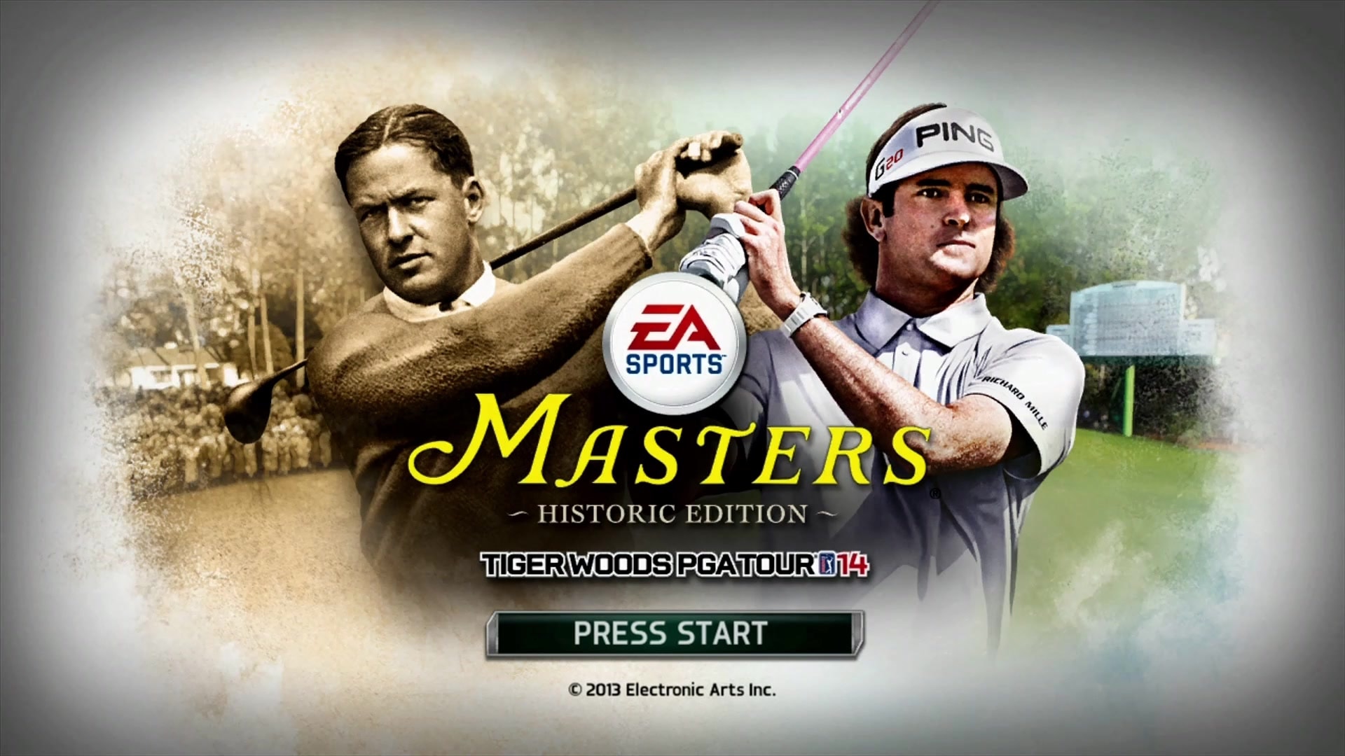 Tiger Woods PGA Tour 14 Masters Historic Edition title screen for Xbox 360